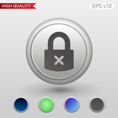 Lock icon. Button with lock icon. Modern UI vector.
