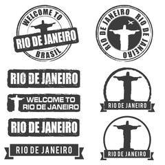 rio de janeiro symbol set illustration