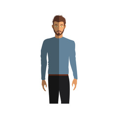 man cartoon icon over white background. colorful design. vector illustration