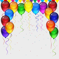 Birthday party background - colorful festive balloons.
