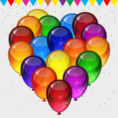 Birthday party background - colorful festive balloons.