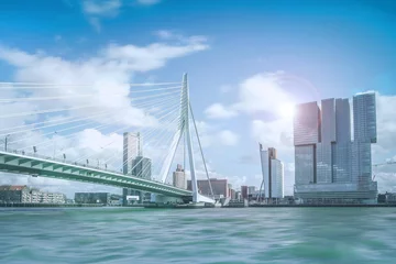 Abwaschbare Fototapete Rotterdam Erasmus-Brücke in Rotterdam