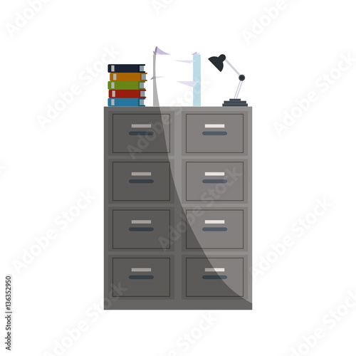 "files cabinet icon over white background. colorful design. vector