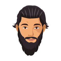 man with beard icon over white background. colorful design. vector illustration
