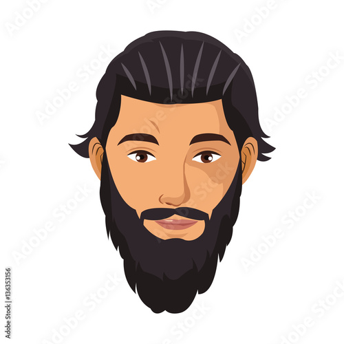 "man with beard icon over white background. colorful design. vector illustration" Stock image