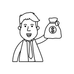 successful businessman cartoon icon vector illustration graphic design