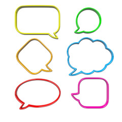 3D Comic Speech Bubbles Set