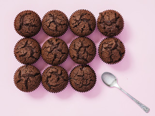 Brownie with tea silver spoon