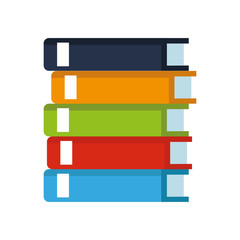 stack of books over white background. colorful design. vector illustration