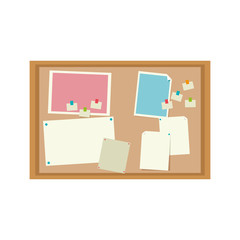 board with notes and papers over white background. colorful design. vector illustration