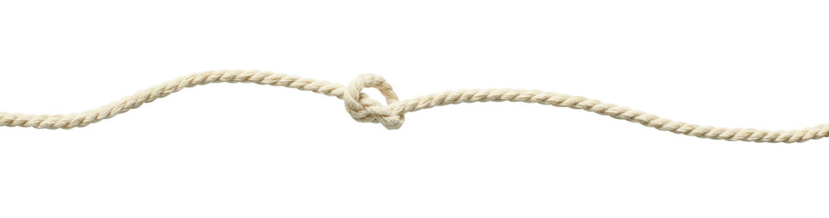 Beige cotton rope knot - obrazy, fototapety, plakaty