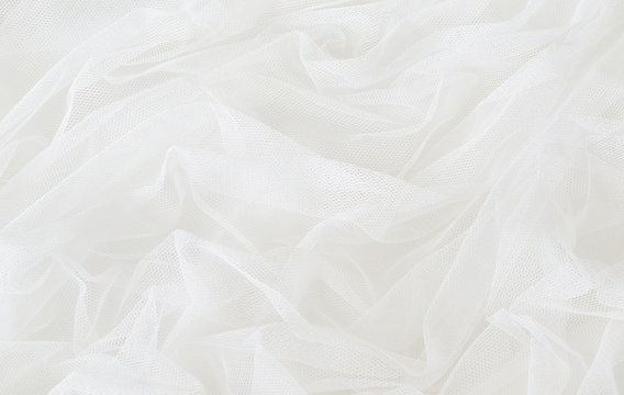 White tulle drapery