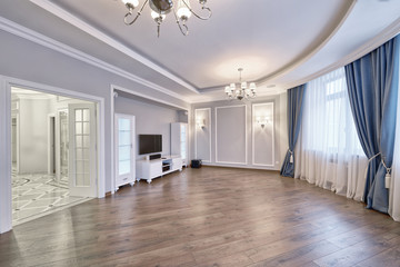 Obraz premium Russia, Moscow region - interior design living room in luxury new apartment