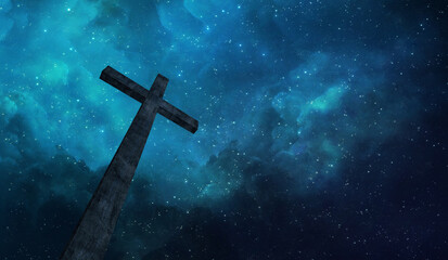Cross and night sky
