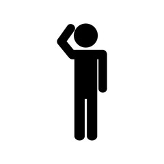 Confused man pictrogram icon vector illustration graphic design