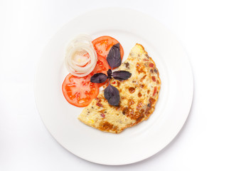 Calzone with ham and tomatoes