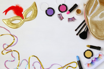 Top view image of carnival makeup