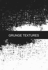 Grunge texture background. Rough retro design. Black and white v