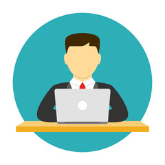 Man working on laptop