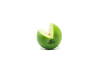 three of four apple isolated on white background
