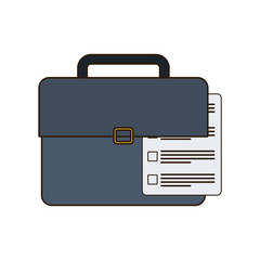 suitcase with document related icon, vector illustration image