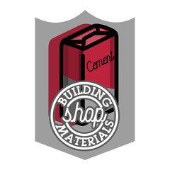 Color vintage building materials shop emblem