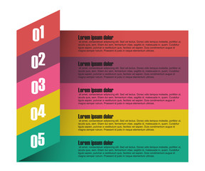 five step paper vector infographic template