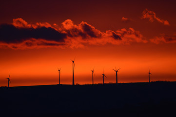 Windmill at early sunrise