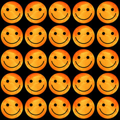 Crowd of Smiling emoticons. Smiles icon pattern.