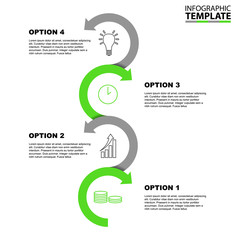 four step arrow vector infographic template with icons