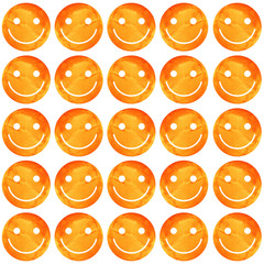 Fototapeta premium Crowd of Smiling emoticons. Smiles icon pattern.