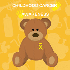 Obraz premium children's toys and the words - awareness of childhood cancer