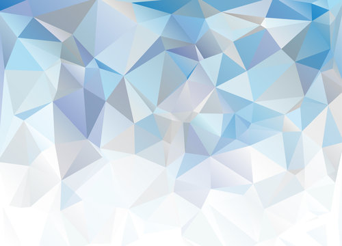 Blue White Polygonal Mosaic Background. Abstract blue background