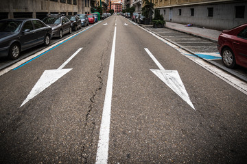 Flechas , marcas de sentido de una via