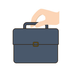 suitcase in the hand icon image, vector illustration design