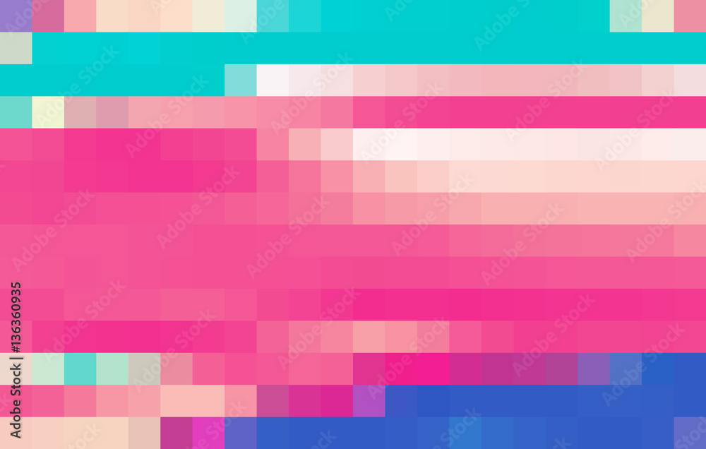 Aufkleber Simple background with color pixel mosaic. Vector graphics