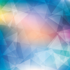Blue pattern textured by triangles. Colorful vector background