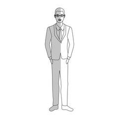 businessman wearing executive clothes over white background. vector illustration