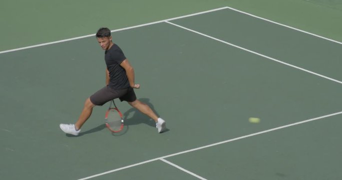 Tennis Player Returns between legs and celebrates with a wry smile!