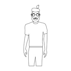Obraz premium man with hipster style over white background. vector illustration