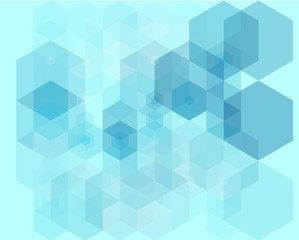 Vector geometric blue background with hexagons