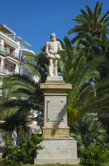 Fototapeta na wymiar Statue of El Greco, Sitges Costa Dorada, Catalunya, Spain