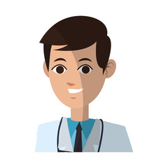 man medical doctor cartoon icon over white background. colorful desing. vector illustration