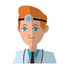 man medical doctor cartoon icon over white background. colorful desing. vector illustration