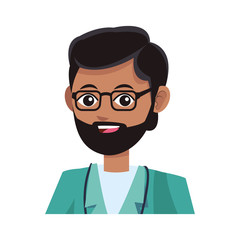 man medical nurse cartoon icon over white background. colorful desing. vector illustration