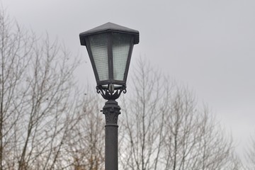 Fototapeta na wymiar old lantern on a background of trees
