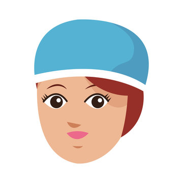 woman medical nurse cartoon icon over white background. colorful design. vector illustration