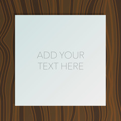 Paper blank on wood texture. Vector
