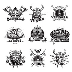 Monochrome Viking Labels Set