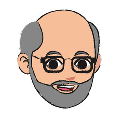 Man carton icon over white background. colorful design. vector illustration